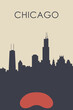 Chicago city poster artwork. My own graphic design vector drawing.