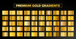 © Eduard - 50 Premium vector gold gradient styles. Golden squares collection. Golden background texture. Mega collection golden gradient materials. EPS10