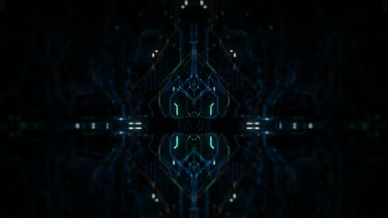 Leinwandbilder - Abstract  technology background/Abstract glowing virtual processor loading data. Movement on the data download channel of the virtual motherboard of a computer. Transfer and storage of data sets.