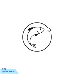 Sticker - fish icon logo template