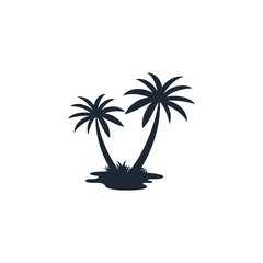 Sticker - coconut tree icon vector illustration logo template