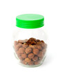 Hazelnuts in glass jar