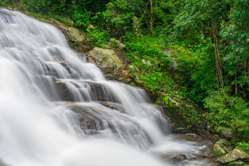 Huay Saai Leung Waterfall is a beautiful Waterfalls in the rain forest jungle Thailand