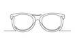 Continuous one line drawing of an vintage glasses. Glasses isolated on a white background. Vector illustration