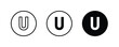 U letter logo, Letter u icons button, vector, sign, symbol, illustration, editable stroke, flat design style isolated on white