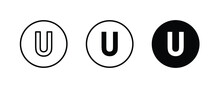 U Letter Logo, Letter U Icons Button, Vector, Sign, Symbol, Illustration, Editable Stroke, Flat Design Style Isolated On White