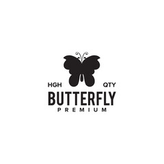 Sticker - Black butterfly logo design template