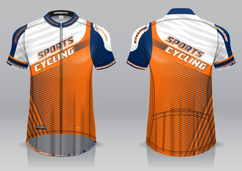 Sticker - Cycling jersey, front and back view, sporty design is easy to print on fabrics and textiles