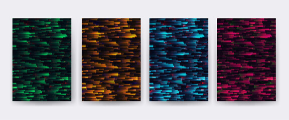 Wall Mural - vector glitch on a black background. abstract texture.