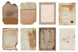 © darkbird - Bunch of Old vintage texture retro paper with burned edges, stains and scratches background