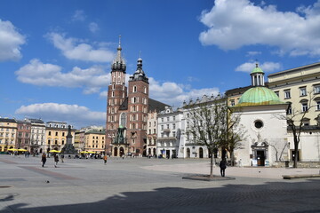 Wall Mural - Krakow, historic old town, main square, monuments, city in Poland,