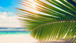 Beautiful tropical beach with palm tree and sand, vacation or travel concept, I want a vacation