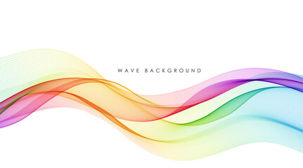 Wall Mural - Vector abstract colorful flowing wave lines isolated on white background. Design element for technology, science, music or modern concept.