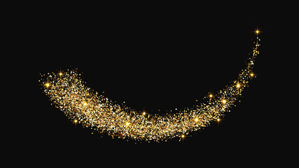 Wall Mural - gold glittering confetti wave and stardust