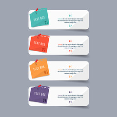 Poster - Text box design with note papers.	
