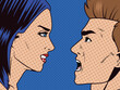 angry couple popart
