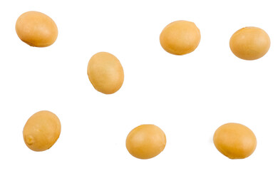 Sticker - Soy beans isolated on white, top view, macro