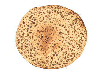 Round Passover Matzo isolated