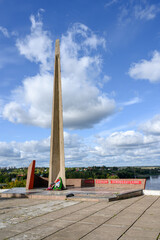 Wall Mural - Obelisk at the Memorial complex of the Victory in the Great Patriotic War of 1941-1945, Zubtsov, Tver region, Russian Federation, September 19, 2020