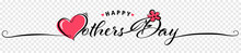 Happy Mothers Day Lettering With Heart And Flower Abstract Illustration Isolated