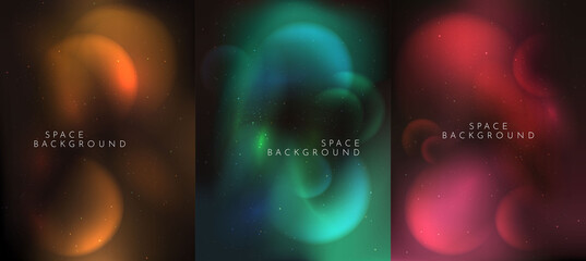 Wall Mural - vector illustration. blurred wallpaper. nebula in space. abstract banner. dark starry background. mi
