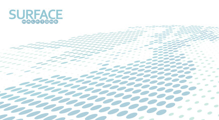 Fototapete - Dotted perspective surface with halftone effect. Vector graphics