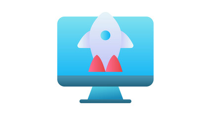 Wall Mural - desktop launch startup single isolated icon with single isolated icon with smooth style