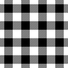 Black And White Thin Diagonal Crossed Lines Lumberjack Seamless Geometric Vector Pattern