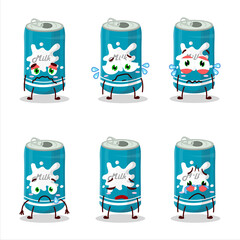 Wall Mural - Milk can cartoon character with sad expression