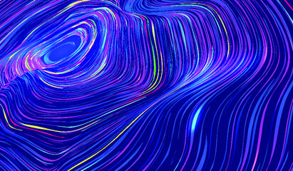 Wall Mural - Colorful wavy spiral lines abstract textured background