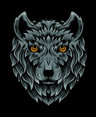 Wall Mural - illustration vector wolf head