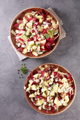 Wall Mural - vegetable salad with chicory,  apple and cheese