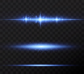 Introducing the effects of vector neon light sets. Glowing blue abstract line. Suitable for transparent lens flare effect.  Collection effect light blue line png.