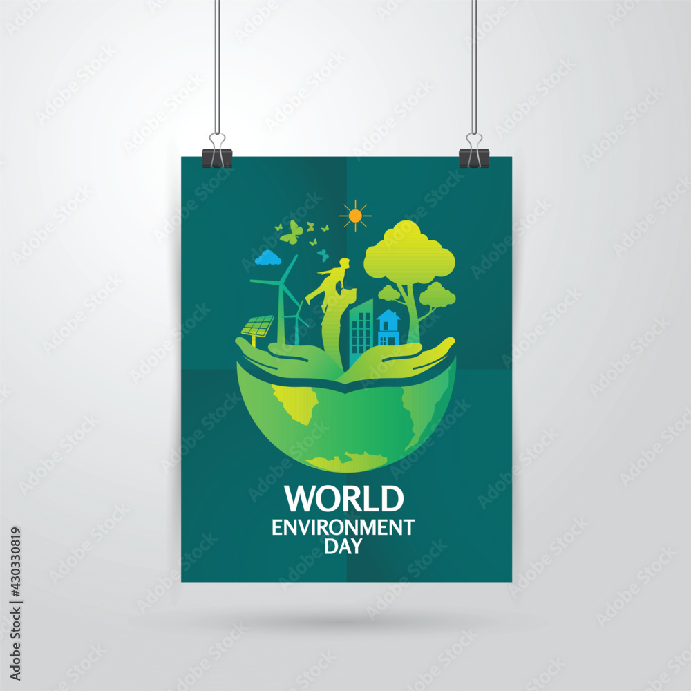 Vetor World environment day logo design template do Stock | Adobe Stock