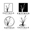 Cattail Logo set or bundle Vector Vintage Illustration design