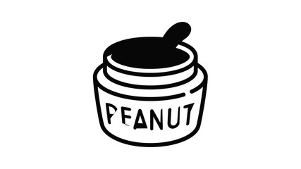 Wall Mural - Peanut jar spoon icon animation outline best object on white background