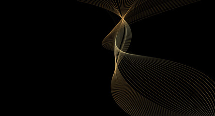 Luxury black gold wave background