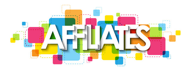 Sticker - AFFILIATES colorful vector typography banner isolated on white background