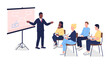 © IMGvisualsCharacters - People at business seminar flat color vector faceless characters. Tutor teaching students. Professional at marketing training isolated cartoon illustration for web graphic design and animation
