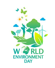 Wall Mural - World environment day logo design template 