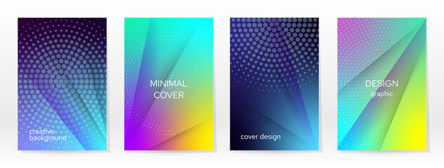 Wall Mural - Minimal Poster. Pastel Soft. Rainbow Gradient Set.