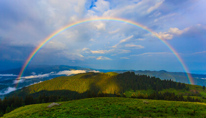  Rainbow over the mountains, Bucegi Mountains, Romania, Prahova County