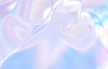 Poster - Abstract geometric crystal background, iridescent texture, liquid. 3d rendering.