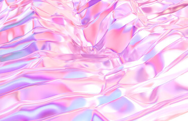 Poster - Abstract geometric crystal background, iridescent texture, liquid. 3d rendering.