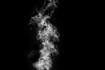 Figured smoke on a dark background. Abstract background, design element, for overlay on pictures