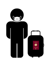 Wall Mural - Touriste un passeport immunitaire dans sa valise