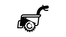 Walk-behind Tractor Icon Animation Outline Best Object On White Background