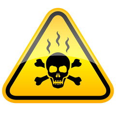 Wall Mural - Triangle danger skull sign