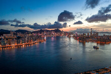 Aerial View Of Hong Kong Island