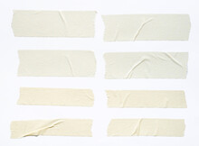 Close Up Of Adhesive Tape Wrinkle Set On White Background